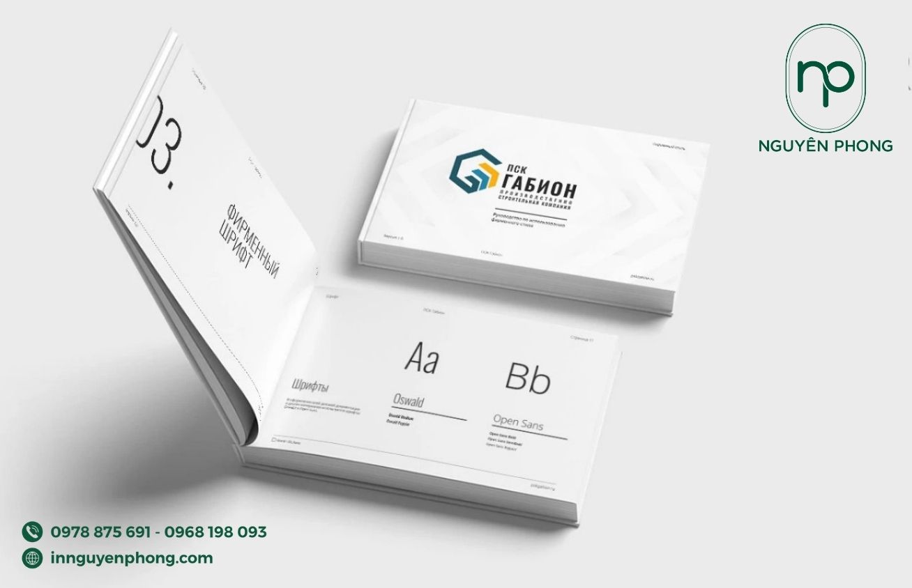 Logo in ấn trên sách giới thiệu